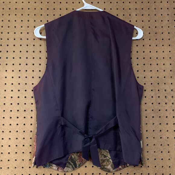 Liz Claiborne Vest Brocade Size 6 Retro Floral Dark Academia Preppy Goth Cottage - Picture 4 of 5